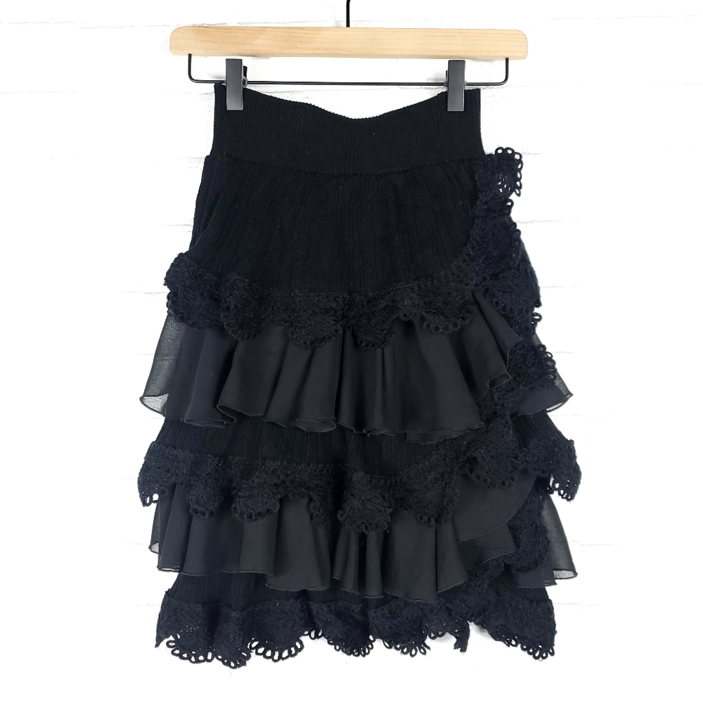 3/$25 Knitted & Knotted Ruffle Skirt | S
